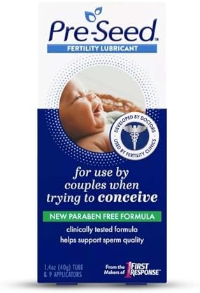 Pre-Seed Fertility Lubricant | Paraben Free Water Based Personal Lubricating Gel for Couples Trying to Conceive | Isotonic & pH-Balanced | Doctor-Developed Formula | 40g Tube with 9 Applicators.