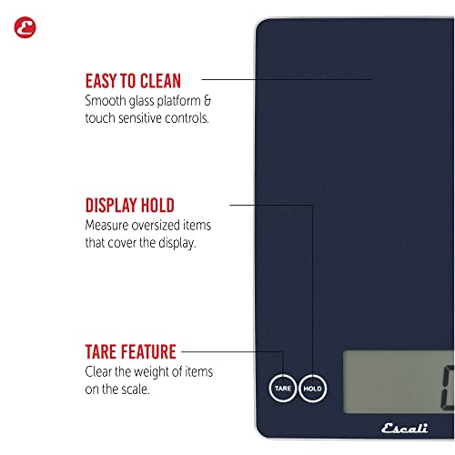 Escali 157BM Arti Glass Digital Kitchen Scale, Plastic, Blue Mirage, 9" x 6.5" x .75" - Image 2