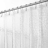 mDesign Plastic, Water-Resistant PEVA Shower Curtain for Bathroom Showers and Bathtubs - Cube Design - No Odor - 3 Gauge, 72' x 72' - Clear