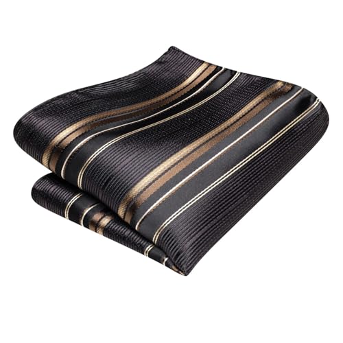 Image of Dubulle Silk Ties Set for Men Formal Paisley Striped Necktie Pocket Square Cufflinks 3PCS Sets Wedding Business Party