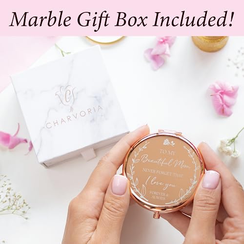 Cv Charvoria Mom Birthday Gifts For Mom - I Love You Mom Rose Gold Compact Mirror I Gifts For Mom From Daughter I Mom Gifts For Birthday I Sentimental Gifts For Mothers Day I Best Mom Gifts From Son #TOP3