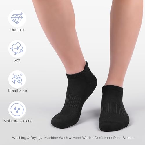Felicigeely Ankle Athletic Running Socks Low Cut Sports Socks Breathable Cushioned Tab Socks for Men Women 6 Pairs4