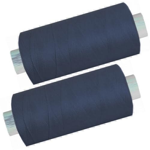 Miniatura 3 de 2 Bobinas A. 500 M De Hilo De Coser Syngarn Oscuro Azul, Hilo De Coser De Poliéster Para La Máquina De Coser, 0,06 10 M , 0475-07