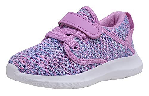 COODO Toddler Kid's Sneakers Boys Girls Cute Casual Running Shoes (11 Little Kid,Purple Multi)