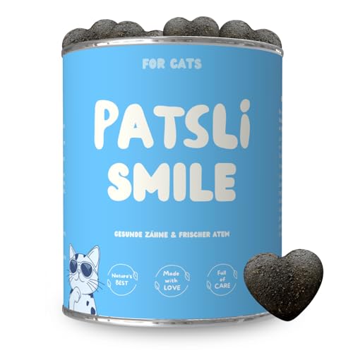 6-in-1 Zahnpflege-Snacks für Katzen | Reduziert Neubildung von Zahnstein & Maulgeruch | Unterstützt Maulhygiene | Ergänzungsfuttermittel Katze | Tierärztlich entwickelt | Patsli Smile
