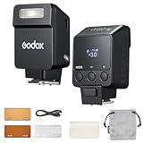 Godox iT22-C Flash für Canon, Mini TTL-Flash mit intuitivem Bildschirm, 1,5 s Recycle, 700 Vollstärke-Blitze mit USB-C-Ladung Eingebaute Batterie Tragbarer Taschenflash (schwarz)