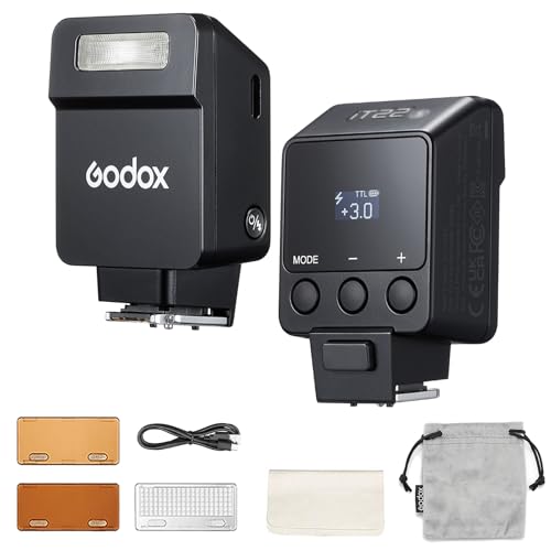 Godox iT22-C Petit Flash pour Canon, Mini Flash TTL avec Écran Intuitif, Recyclage1,5s, 700 Fois Flashs à Pleine Puissance, Rechargeable par USB-C, Flash...