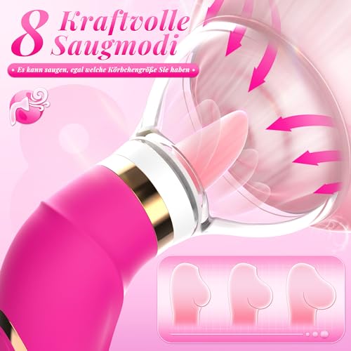 Vibration für Frauen Dildo Vibrator Sex Spielzeug für Paare Klitoris Lecken Sauger mit APP, Sexspielzeug Vibratorensets für Frauen Sex Stimulation mit 8 Saugen 5 Zungemodi Sex Spielzeug für die Frau – Bild 3