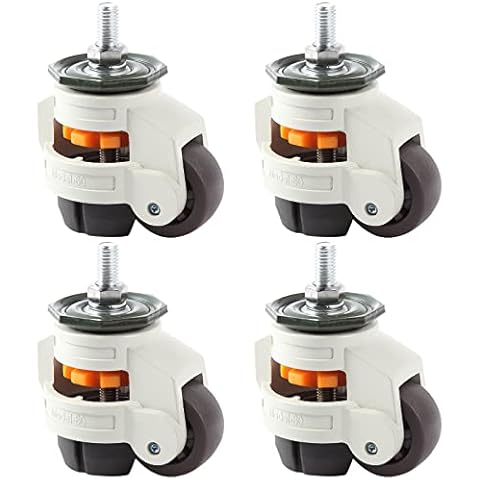 MOLIGOU 4Pcs Leveling Stem Casters, Heavy Duty Workbench Casters, Retractable Leveling Casters for Equipment, Total Load Capacity 2200 Lbs Cover