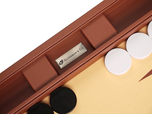 19-Inch Premium Backgammon Set - Large Size - Desert Brown Board #TOP4