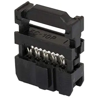 e4u FRC Connector Female 10 Pin 2.54mm Pitch Press Mount - 10 No's