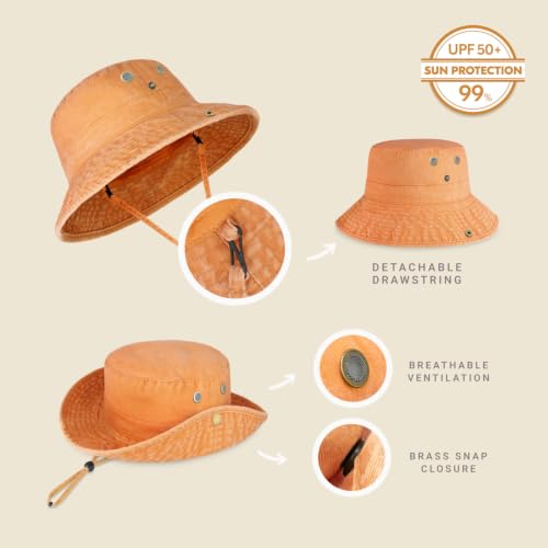 Image of Hot Summer Bucket Hat - Trendy Cotton Sun Hat for Beach, Golf, Fishing