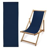 Liegestuhltuch, 125 x 43 cm, Ersatzstoff für Liegestuhl, Baumwolle, dick, Premium, Farbe: Marineblau