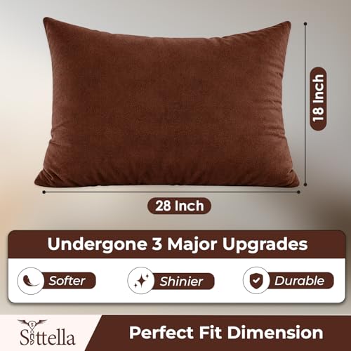 Image of SITTELLA Waterproof Pillow Protector 28x18 Inches 200 GSM with Zipper (Pack of 4) - Soft Cotton Pillow Cover, Dust Mite Proof & Anti-Allergic Pillow Protector Cover (Brown)