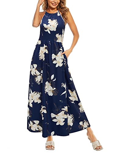 Image of KILIG Women's Summer Floral Beach Flowy Split Maxi Long Dresses