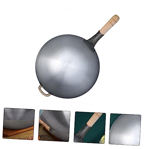 Wok grueso con mango para cocina y estufas a gas miniatura 2