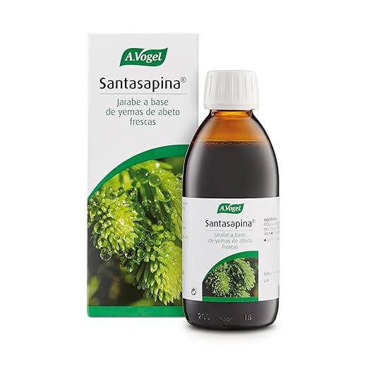 A.Vogel Santasapina Jarabe | Sin Alcohol | Yemas de Abeto Frescas | Complemento Alimenticio Natural | Jarabe con Miel | Tradición Suiza | 200 ml
