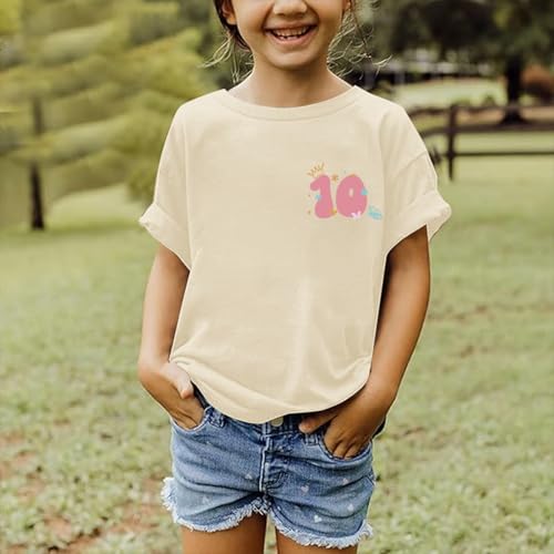 Image of Pairxily in My Double Digits Era Shirt for Girls 10th Cute 10 Year Old Girl Happy Birthday Shirts Gifts Short Sleeve Tops
