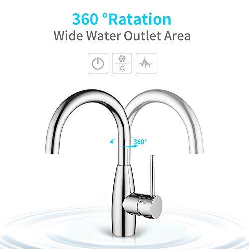 Crea Bar Sink Faucet Bathroom Faucet Single Hole Handle Chrome With Deck Plate Prep Wet Utility Small Mini Faucet For Marine Vessel Outdoor Farmhouse Vanity Lavatory #TOP1