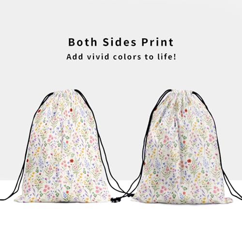 Image of Nerxy Wildflower Grip Bag - Spring Summer Gymnastics Grip Bag Colorful Floral Gymnasts Gym Bag Flower Drawstring Gift Bag Gym Storage Pouch for Sports Party Favors