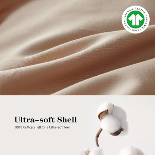 Housse de couette 100% coton sable pour un lit simple cocooning - 4