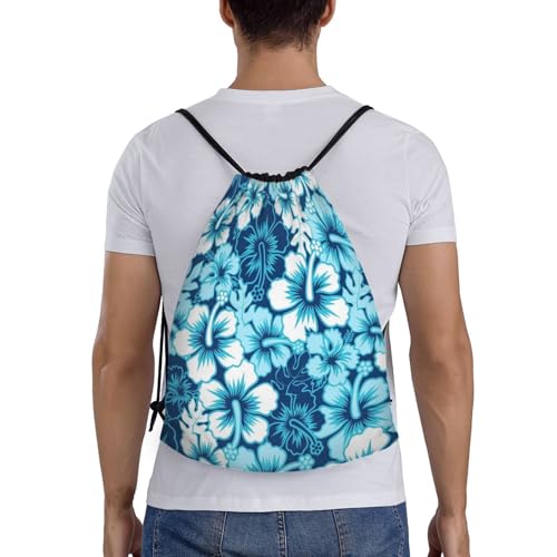 Floral Hibiscus Drawstring Bags Backpack Bag 16.5x19.6 IN2