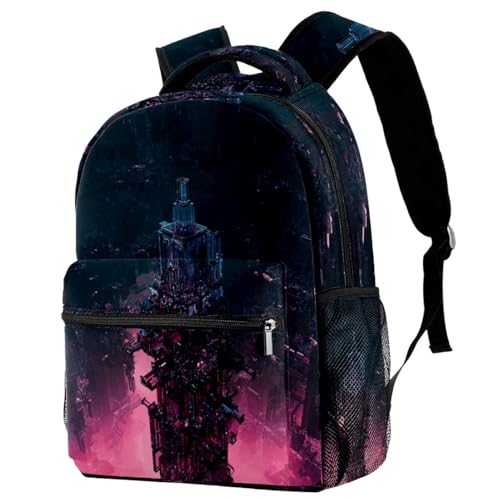 Sac de voyage décontracté au motif bâtiment de science-fiction multicolore dimensions 40cm