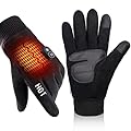 yoostooper Rechargeable Heated Winter Gloves for Women & Men with Touchscreen, Built-in Smart Display and Premium Polar Fleece, Ideal for Outdoor Skiing/Cycling/Hunting