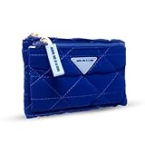 Agatha Ruiz de la Prada Bolso Mano Neceser azul nylon detalle rombos doble compartimento cremallera