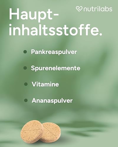 NutriLabs Placamax® Tabletten für Hunde 100 Stk. - Tabletten für Verdauung mit Ananaspulver, Vitamine, Pankreaspulver etc. - Gesundheitsprodukte für Hunde - Nahrungsergänzungsmittel Hund