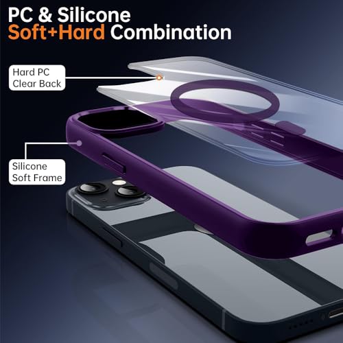 Image of iPhone 17 Air Transparent Case | Shockproof Bumper & Camera Protection | Magsafe Compatible | Sleek Hard Crystal Back Cover for iPhone 17 Air - Purple