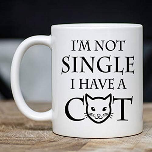 Taza divertida de gato con texto en ingl...