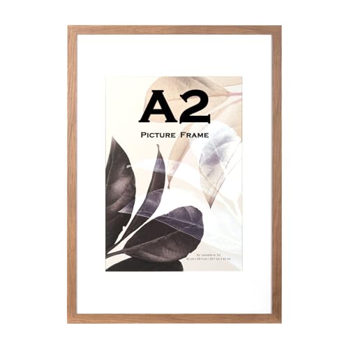 Scholar Tree Brown A2(42x59.4cm) Photo Frames Wooden Picture Frames A2 with Mount for A3 Frame Wall Mountable