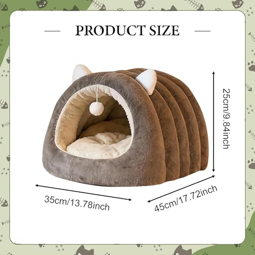 Panier pour chat d'intérieur niche chaleureuse au coin du feu Gray S - 4