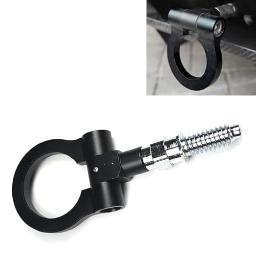 ZBGUN Pack-1 Car Front Bumper Tow Hook Pull Ring, Multi-Functional Screw-in Connection Tow Hook, Alloy Anti-Rust and Anti-Seismic Modification Accessories, Universal for Most Cars and Trucks (Black)
