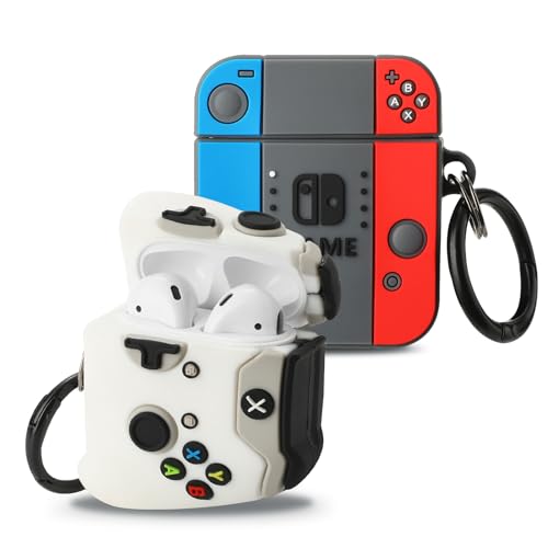 Image of [2Pack] Gedicht for Airpods 2nd Generation Case, Funny 3D Cartoon Game Controller Console Design Silicone Soft Cases for Airpods Case 2nd /1st Gen, with Keychain Kids Women Men for Airpods Case