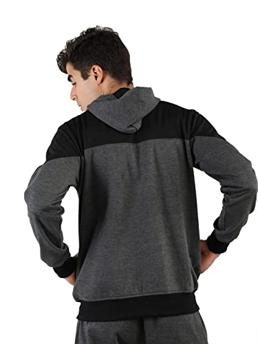 Image of CHKOKKO Men Winter Sports Gym Track Zipper Stylish Jacket AnthraBeige XL
