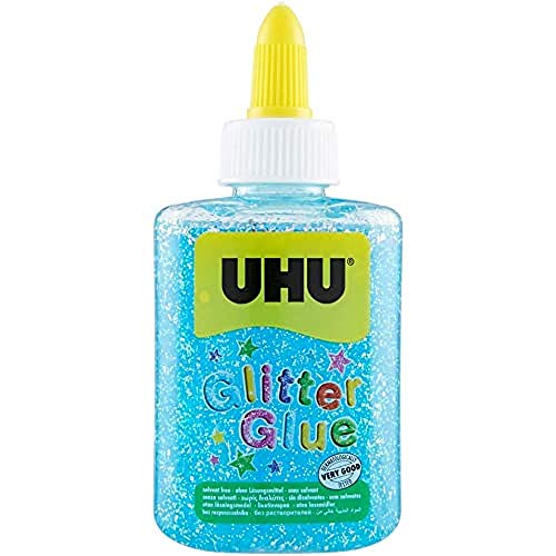 UHU Glitter Glue Bottle 88,5ml azzurro