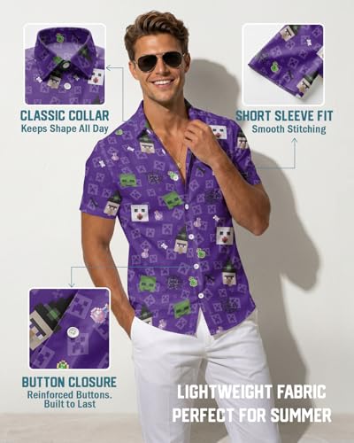 Image of 99TIMORO Fathers Movie Hawaiian Shirt for Men, Characters Button Down Short Sleeve Top, Summer Beach Gifts