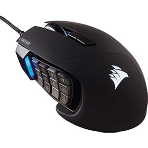 CORSAIR SCIMITAR RGB ELITE Wired MOBA/MMO Gaming Mouse – 18,000 DPI – 17 Programmable Buttons – iCUE Compatible – PC, Mac, PS5, PS4, Xbox – Black