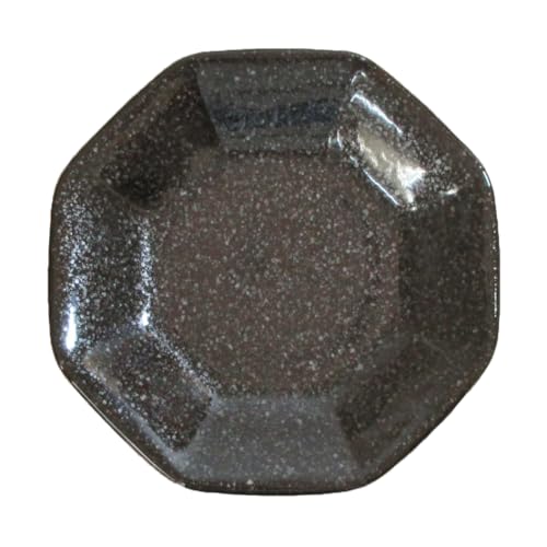 チャーハン皿 八角皿 高台 18.8cm 黒中華 業務用 美濃焼 22d77315-139のサムネイル