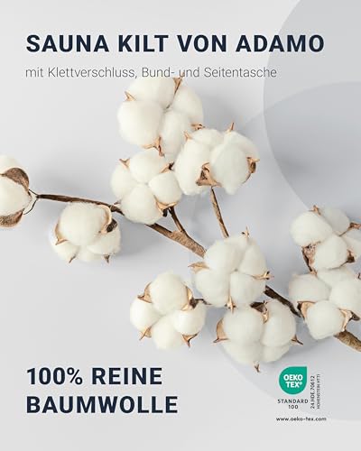 ADAMO XXL-Sauna Kilt weinrot für Damen in Übergrößen mit Klettverschluss (85 x 150 cm)