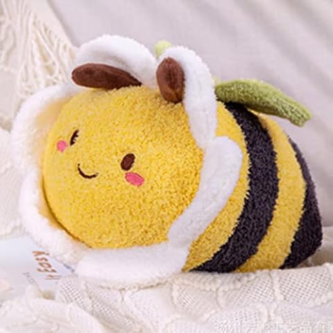 OUKEYI 12 Inch Bee Plush Toy, Cuddly Bee Pillow ，Soft Honeybee Hugging Pillows Plush Doll Gift for Kids Birthday Party,Christmas,Valentine Cover