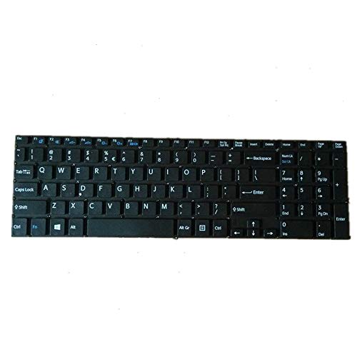 Teclado Sony SVF15A de repuesto: escritura suave con distribución estadounidense negra