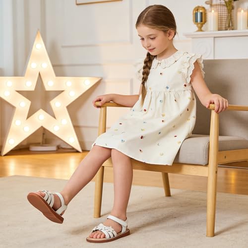 Image of Flaryzone Girls Sandals Open Toe Summer Flats Dress Sandals Shoes Toddler /Little Kid
