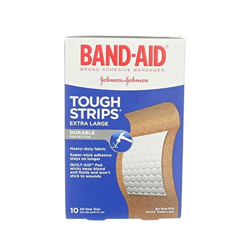 Band-Aid Bandages Tough-Strips Extra Large All One Size - 10 ct, Pack of 5