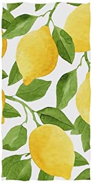 ZOEO Lemon Hand Towel Yellow Lime Tree Dish Towels Cotton Face Towel Bath Decor Set for Girls 30x15 inch Gym Yoga Towels for Mothers Day