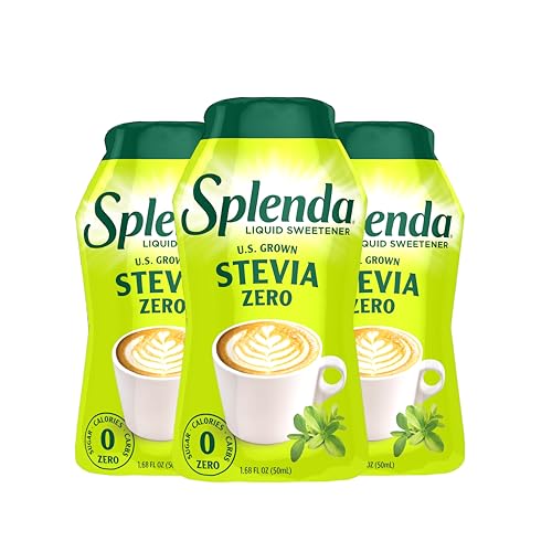 SPLENDA Stevia Liquid Zero Calorie Sweetener Drops, 1.68 Fl Oz Bottle (Pack of 3) (Packaging May Vary)