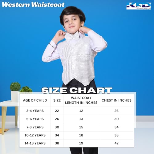 Image of Kaku Fancy Dresses Plain Waistcoat for Kids /Plain Jacket for Kids | Sequin Work Shinning Waist Coat For Annual Day Dance Competition (Only Jacket /Waistcoat - Shirt & Pant Not Included)
