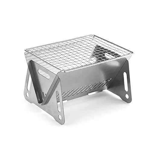 Camp Mini Grill Outdoor Portátil de Aço Inoxidável e Fogão a Lenha Portátil